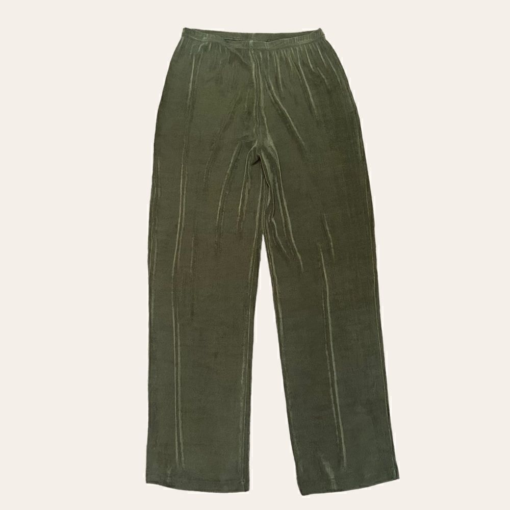 Vintage Forest Green High Rise Acetate Stretchy Pants